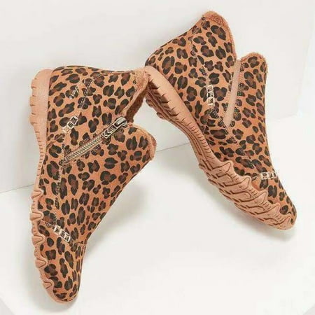 

Women s Suede Boots with Side Zipper Flat Warm Ankle Boots Vintage Style Easy to Put on Winter Outdoor Supply