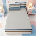 thumbnail image 4 of Erosebridal Abstract Lines Print Zipper Full Size Comforter Sets with Fitted Sheet and 2 Pillowcases,Minimalist Stripes Zipper Bedding Set,Light Gray Reversible,4pcs, 4 of 7