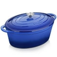 thumbnail image 1 of Horno holandés Velaze de hierro fundido ovalado esmaltado, 7,5 L, azul, 1 of 7