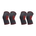 thumbnail image 1 of Transemion 2pièces Genou Réglable Soutien Compression Manches Léger et Durable Antidérapant Genouillère Rouge M 2Set, 1 of 6