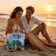 thumbnail image 1 of Beach Bag Big Tote Shoulder Women Linen Coarse Canvas Fashionable Casual Handbag Short Distance Travel Bag, 1 of 6