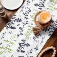 thumbnail image 3 of Grey Green Botanical Table Runner 36 Inches, Watercolor Spring Floral Summer Leaf Bed Runner Dresser Scarves Tabletop for Indoor Outdoor Parties/Ceremony/Banquet, 13"x 36", 3 of 8
