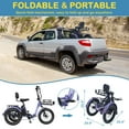 thumbnail image 6 of MOONCOOL 750W Foldable Electric Mountain Tricycle for Adult, 6 Speed 20x3.0 In Fat Tire 3Wheel Electric Bike, 48V Removable Battery, Motorized Trike w/Front & Rear Basket, Certified to UL 2849 by SGS, 6 of 11