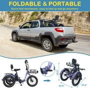 MOONCOOL TK Pro Foldable Electric Tricycle, 1500W Motor 48V 20Ah Battery, 20 Fat Tire Three Wheel 6-Speed Electric Mountain Bicycle for Adults