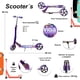 thumbnail image 2 of Scooter Patín Plegable La Viga Infantil con Diseño Morado con Estrellas, 2 of 5