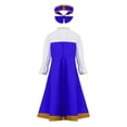 thumbnail image 2 of Robe de Noël Traditionnelle Russe pour Filles, Robe Tutu Princesse avec Bandeau 2 Pcs Bleu 140/L, 2 of 5