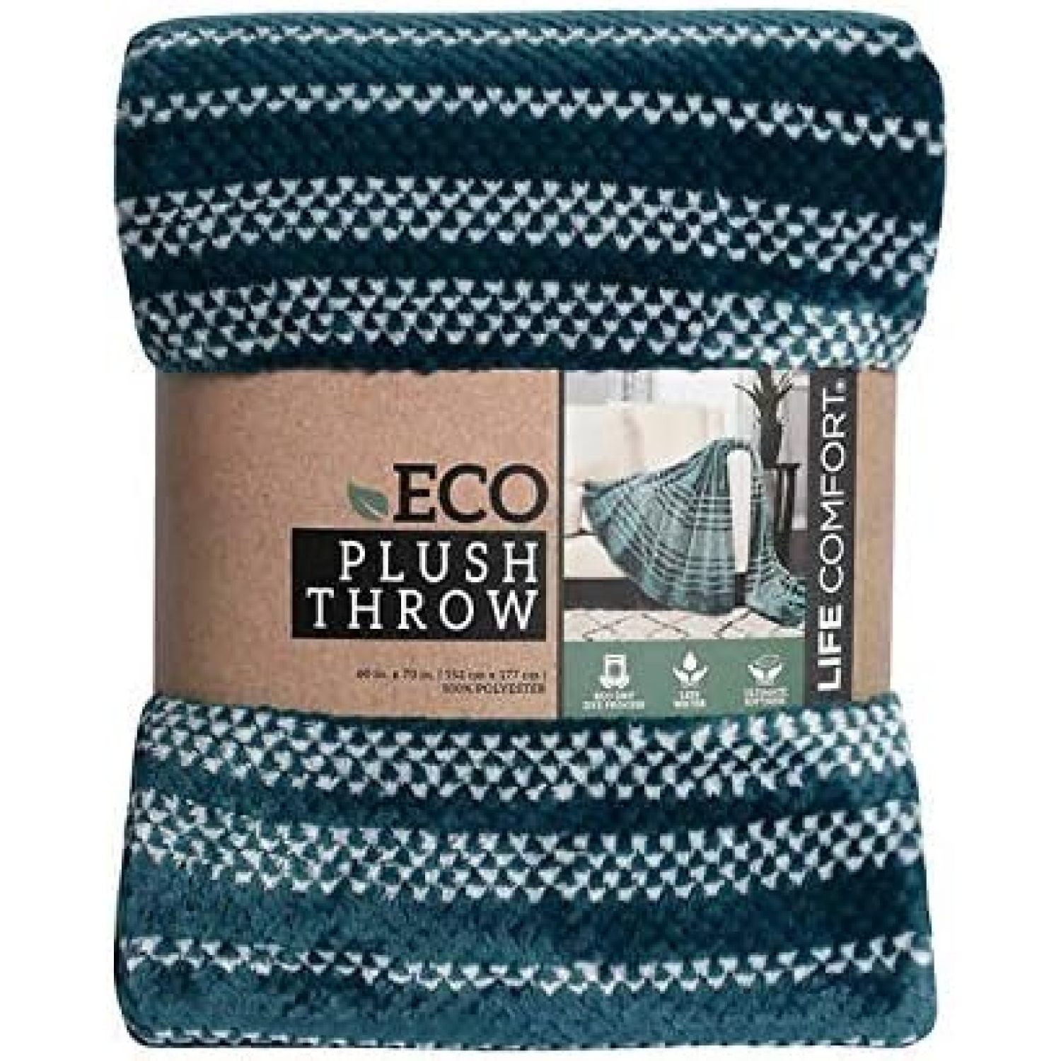 ZQRPCA ECO Plush Throw 60 x 70 Inches ,Teal