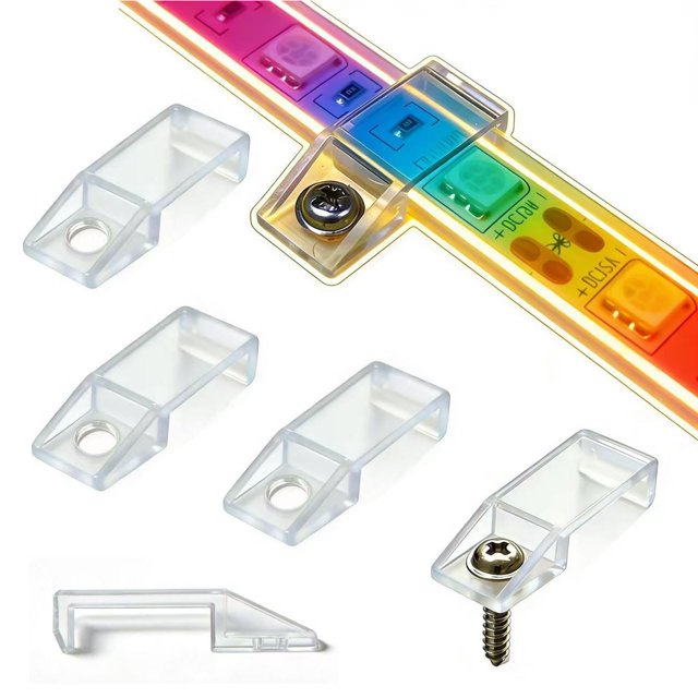 Clips de montaje transparentes para tiras LED ATB, 100 unidades, IP67