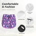 thumbnail image 6 of Lsque Skull Rainbow Mushroom Printed Women's Running Shorts with Liner Pockets,Elastic Quick Dry Workout Athletic Gym Yoga Shorts,Womens High Waist Shorts-, 6 of 9