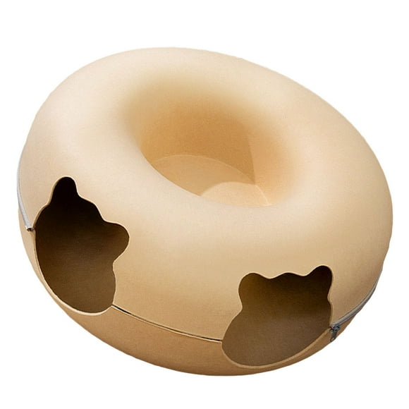 Cat Tunnel Bed, Cat Cave, Detachable Multipurpose Round Felt Cat TubeHideout With 2 Holes, Semi Enclosure Cat Donut Tunnel, Stable Donut Cat Bed For All Seasons