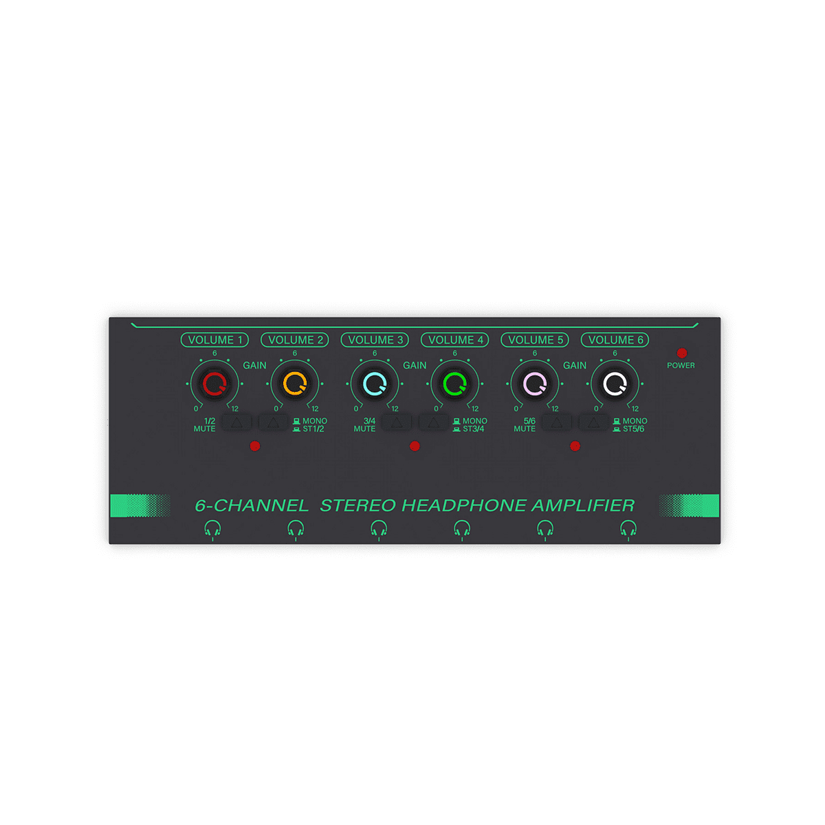 6 Channels Stereo Headphone Amplifier Audio Interface Low Noise