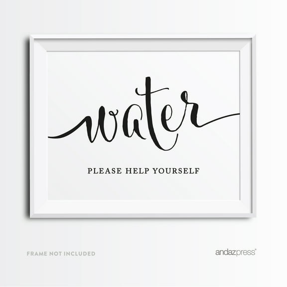Water Formal Black & White Wedding Party Signs