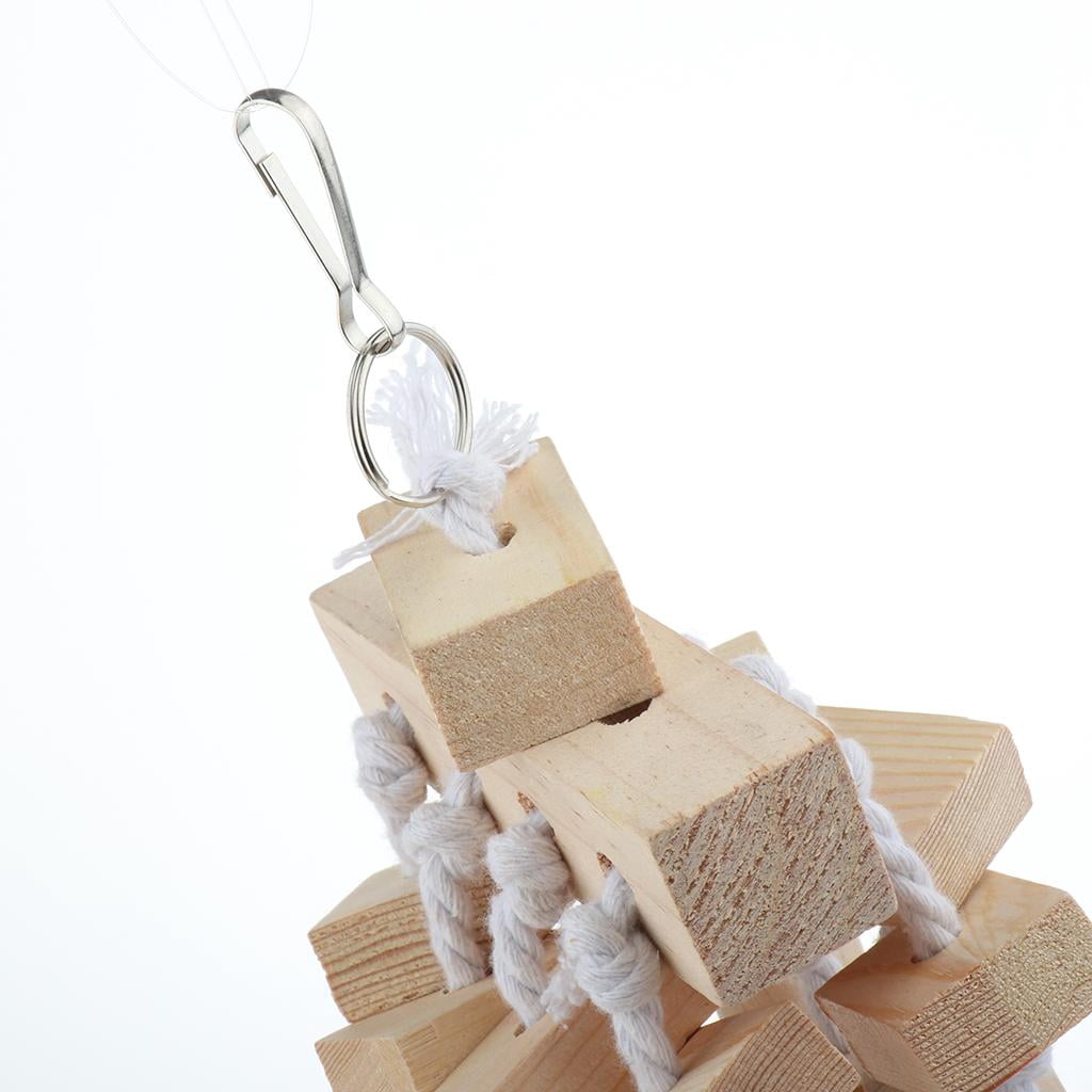 Bvdfgk Bird parrot chew toy wood blocks chew toy for medium sized Wooden