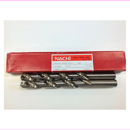 

PACK OF TWO NACHI 19/32 DRILL B68407 STRIGHT SHANK DRILL HSS NIB JAPAN