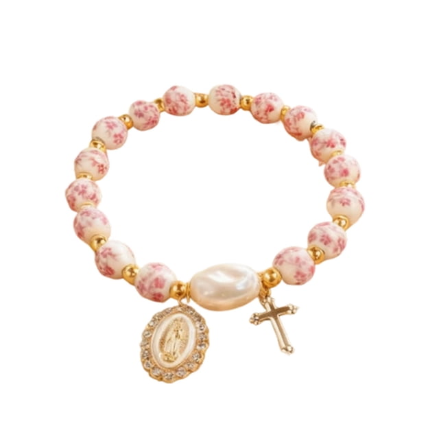 SIfdSeng Handmade Glazed Ceramic Bead Bracelet | Crafted Stoneware Jewelry | Unique Color Variations | | Adjustable Cord
