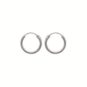 Mystigrey Mysti .925 Sterling Silver Plated Rhodium Hoop Earrings for Girls and Women - .47 inch = 12 mm