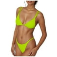 thumbnail image 1 of 2025 Bas de String Aguichant pour Femmes String Bikini Deux Pièces Bikini Double Bretelles Métalliques Maillot de Bain Mignon String Triangle, 1 of 9