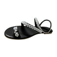 thumbnail image 2 of Flat Sandals for Women, Flip Flop Thong Beach Shoes Summer Slide Sandals Strappy Gladiator Leather Slippers Open Toe Slip On, 2 of 7