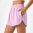thumbnail image 3 of ibuvkizy Womens Running Shorts Summer Elastic Waist Plus Size Athletic Shorts with Pockets for Walking Gym Hiking, 3 of 8
