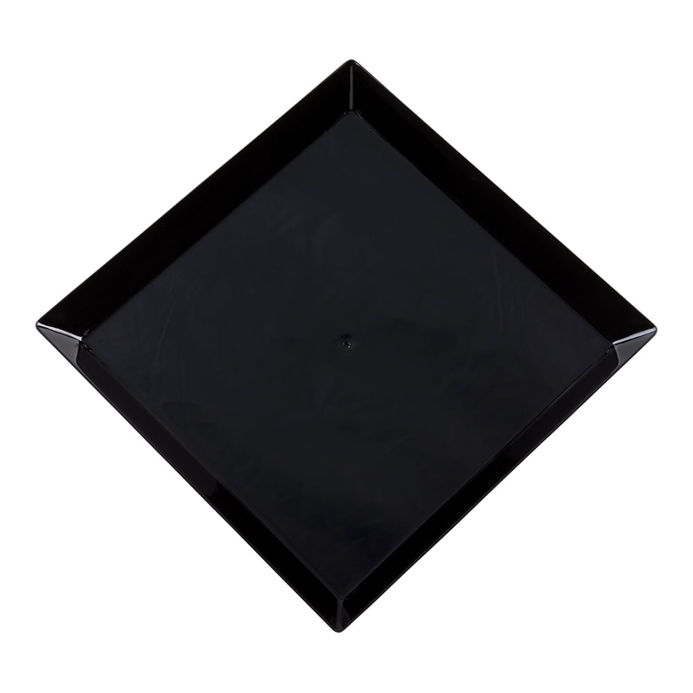 Square Black Plastic Medium Modern Plate 5" x 5" 100 count box