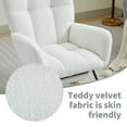 thumbnail image 4 of JXXRZ Nursery Rocking Chair with Footrest, Oversized Teddy Plush Rocker & Modern Upholstered High Back, White, 4 of 7