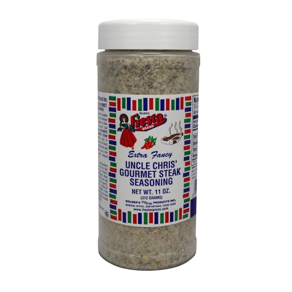 (3 Pack) Fiesta Brand Uncle Chris' Gourmet Steak Seasoning, 11 oz jar