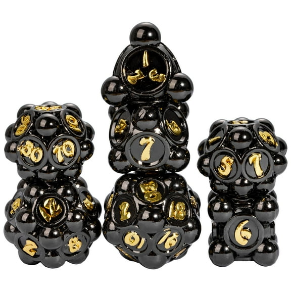 Cusdie 7-Die Metal DND Dice Set, Ball Tip Design Metal Polyhedral D&D Dice Set for DND Dungeons and Dragons TTRPG Role Playing Games