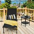 thumbnail image 4 of Gymax Ensemble de 2 Chaises Longues de Patio en Aluminium, Fauteuils Inclinables Réglables avec Roues, Noir, 4 of 10