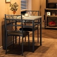 thumbnail image 3 of Dining Table Set for 2, Kitchen Table Set with 2 Upholstered Chairs, 3Pcs Dining Table Set, Kitchen Table Set for Apartment, Dining Room, Small Spaces, Breakfast Break, Retro Gray, 3 of 7