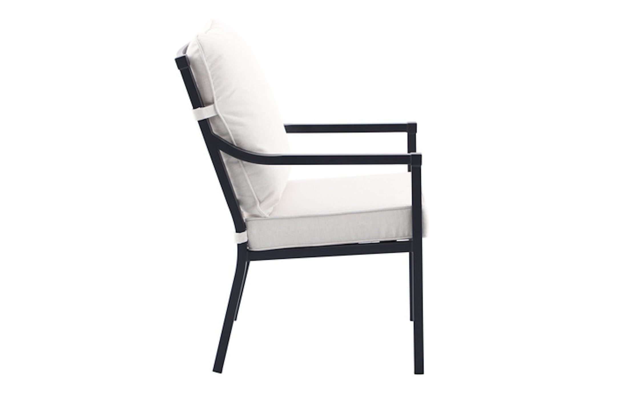 My Texas House Cambria 2-Pack Steel Outdoor Patio Dining Chairs, White/Black