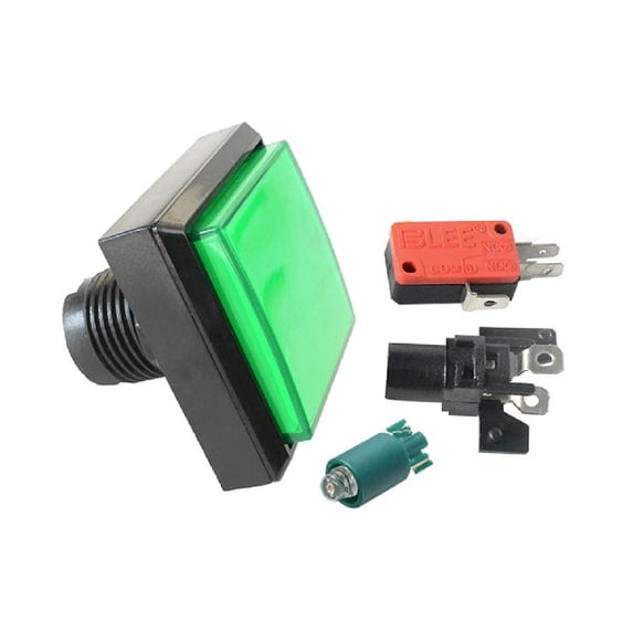 Big Arcade Square Push Buttons Illuminated LED with Microswitch 51*51MM Accessories Spare Part Accessories
