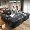 thumbnail image 4 of Vcatnet 81"x67" Oversized Chaise Lounge Chair Indoor Cloud Plush Corduroy Loveseat Sofa Bed Sleeper Sofa Couch for Living Room, Bedroom, Gray, 4 of 9