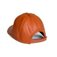 thumbnail image 5 of Leather Baseball Cap 100% Real Lambskin Leather Orange Color, 5 of 6