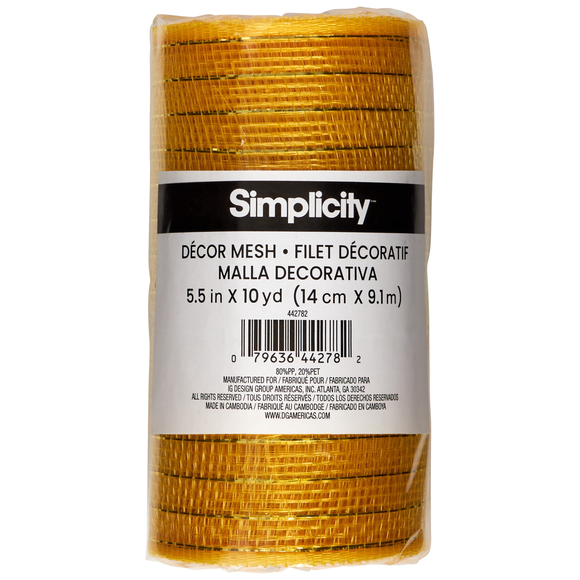 Simplicity mesh yellow/gold 5.5in 10 yard, prefect for wreaths and decorating