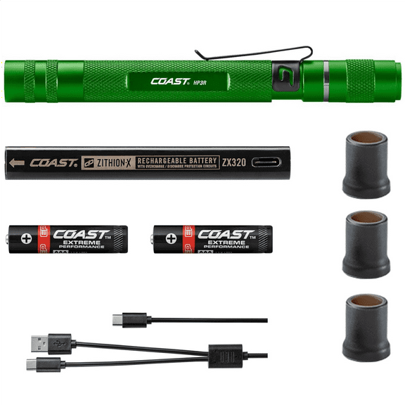 Coast Cutlery / Tek Torches 21519 HP3R Focusing Penlight / Green Body