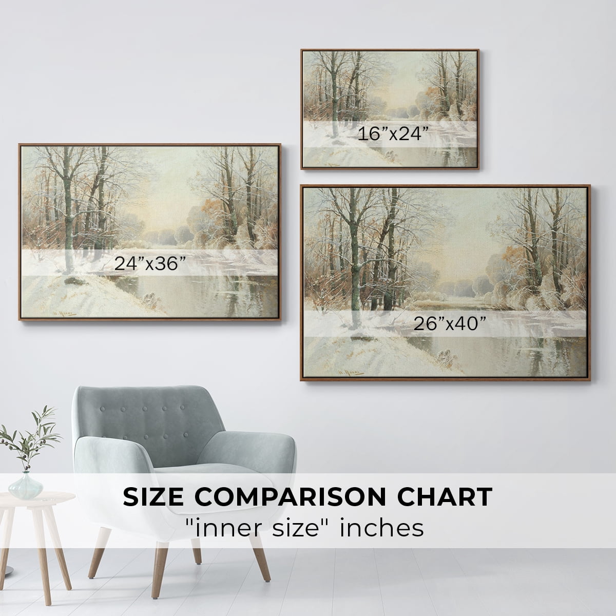 Vintage Landscape-CCLXXXII By Wexford Home Framed in Walnut Wood Gallery Wrapped Canvas 27 in. x 41 in.