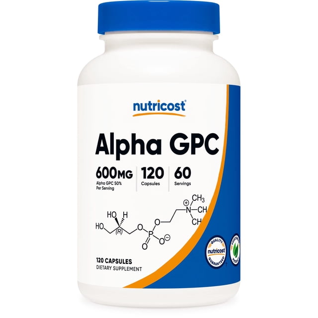 Suplemento Nutricost Alpha GPC 600 mg 120 cápsulas vegetarianas