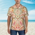 thumbnail image 2 of Fotbe Indian Paisley 1 Hawaiian Shirt for Men Unisex Summer Beach Casual Short Sleeve Cotton Linen Button Down Shirts-XX-Large, 2 of 5