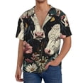 thumbnail image 1 of Fotbe Vintage Sunflower Cow Camisa Estampada de Manga Corta para Hombre, Casual de Verano, Estilo Playero, Sin Arrugas-Medium, 1 of 5