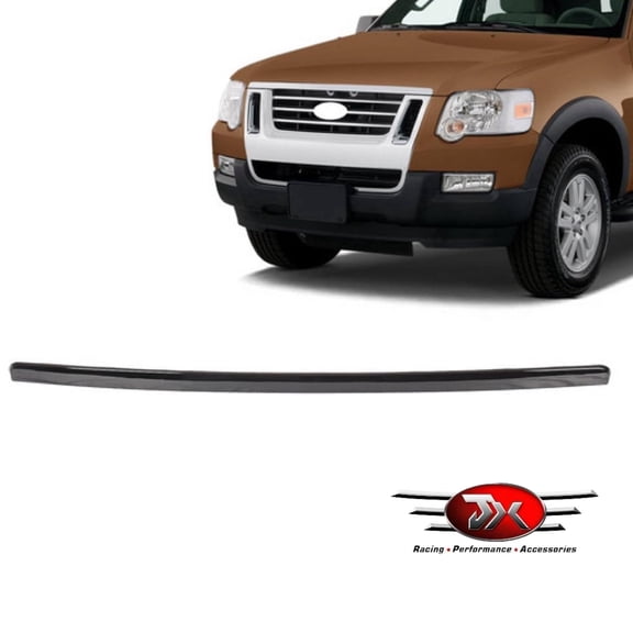 JX RACING Front Hood Molding Trim Upper Grille Gloss Black ABS Material Compatible with 2006-2010 Ford Explorer Sport Trac 1-Piece