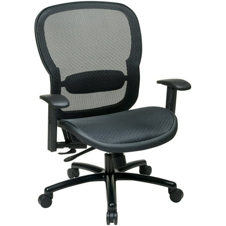 Space Seating Black Taiwan Matrix Back with Adj, Lumbar Support, Black