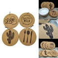 thumbnail image 4 of 4x Round Cork Placemats Thickened Table Insulation hot Placemat for Plate Bowl, Cork Coaster for Office Living Room 1, 4 of 8