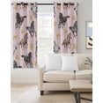 thumbnail image 2 of Spring Flowers Blackout Curtains for Bedroom Living Room Darkening Curtains 54 Inch Long Black Brown White Horse Country Pink Short Curtain for Small Window Treatment Grommet Drapes 52"x54"x2, 2 of 9