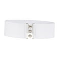 thumbnail image 1 of Cinturón elástico ancho cincha femenina decoración Simple cinturón de vestir para mujeres damas Blanco Yuyangstore Cinturón ancho, 1 of 8