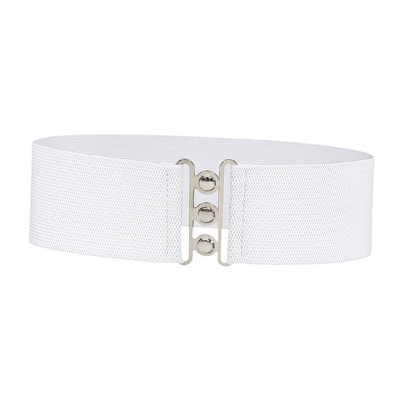 segolike Wide Elastic Belt Waist Belt Female Simple Decoration Solid Color Corset Elegant Girdle Waistband Dress Belt for Women Ladies White