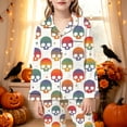 thumbnail image 2 of Gunia Halloween Pajamas For Kids Girls 2 Piece Notch Collar Button Up Long Sleeve Tops With Pants Casual Home Outfit Pjs Jammies White 9-10 Years, 2 of 5