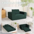 thumbnail image 6 of Timbernest Convertible Sofa Bed Folding Sleeper Sofa Corduroy Boneless Floor Couch for Living Room, Bedroom, Dark Green, 6 of 10