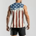 thumbnail image 3 of Men's Sleeveless American Flag Tank Top Patriotic Workout USA Flag Gym Vest For Fitness Sports, 3 of 4