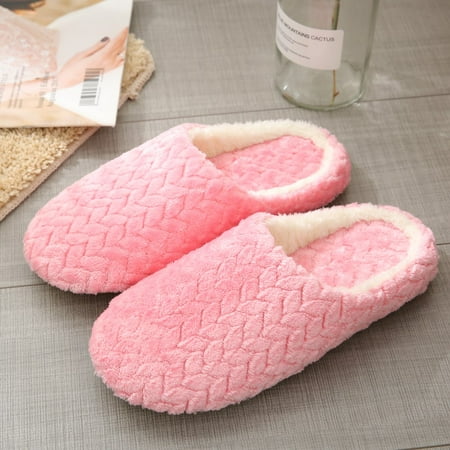 

Women House Slippers Slip-On Anti-Skid Flower Indoor Casual Shoes Snow Slipper