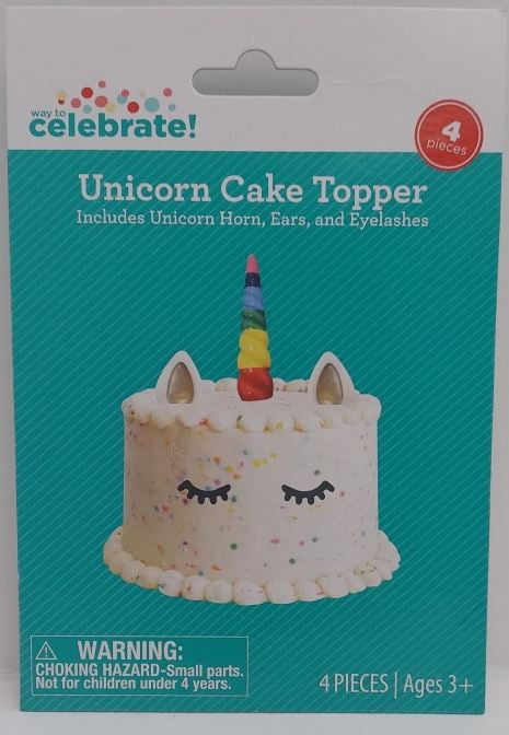 Birthday unicorn cake topper 4 years
